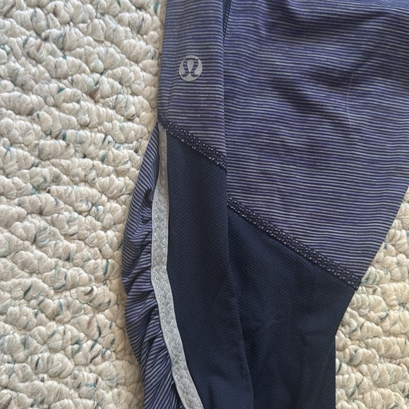 Lululemon Athletica Navy and Purple Striped Leggings - Picture 3 of 5